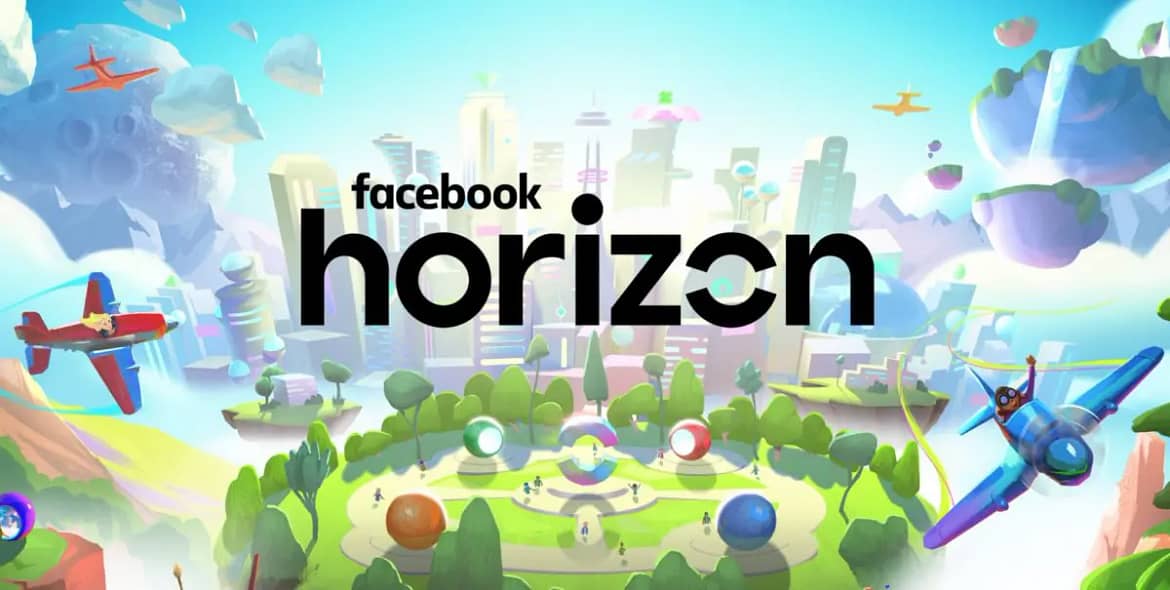 illustrazione facebook horizon città futuristica